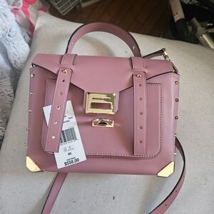 Michael Kors Rose Pink Top-Handle Satchel with Gold Hardware
